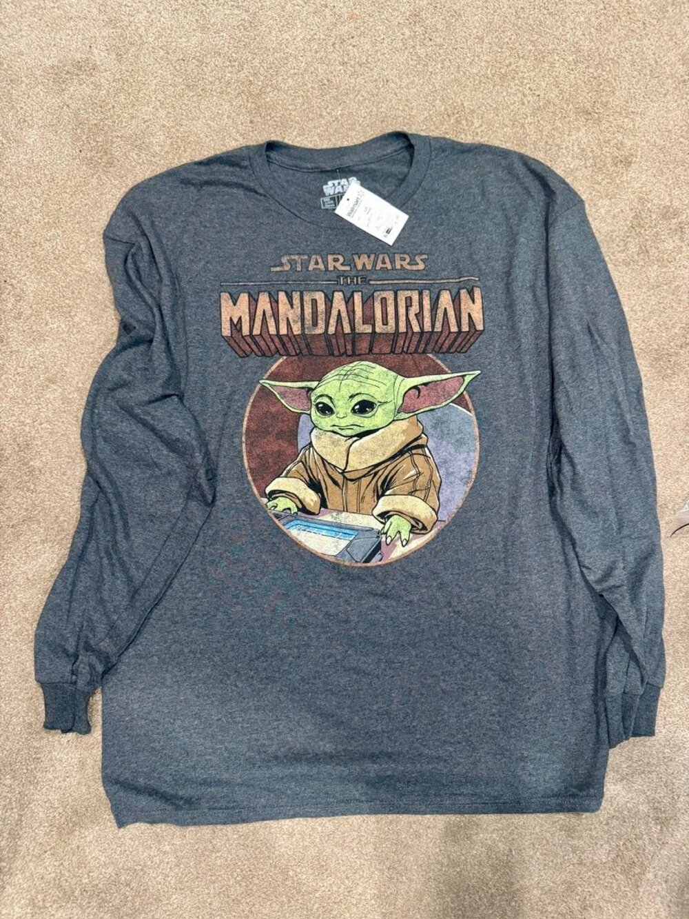 4 Men's Long-Sleeve Graphic T-Shirts- Woody Woodpecker, Mandalorian, Tom & Jerry